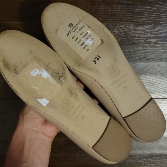 New Bruno Magli Mina Ballet Flats Womens 8.5 Bow Beige Light Academia Luxury - Picture 8 of 8